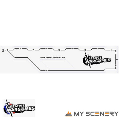 MY SCENERY SKETCH Regles rulers Regle ruler gauge gauges 9" 9 pouce pouces inch pas 123456 W40K warhammer 40 000 NEW40K V 9th edition My Scenery Creative wargame