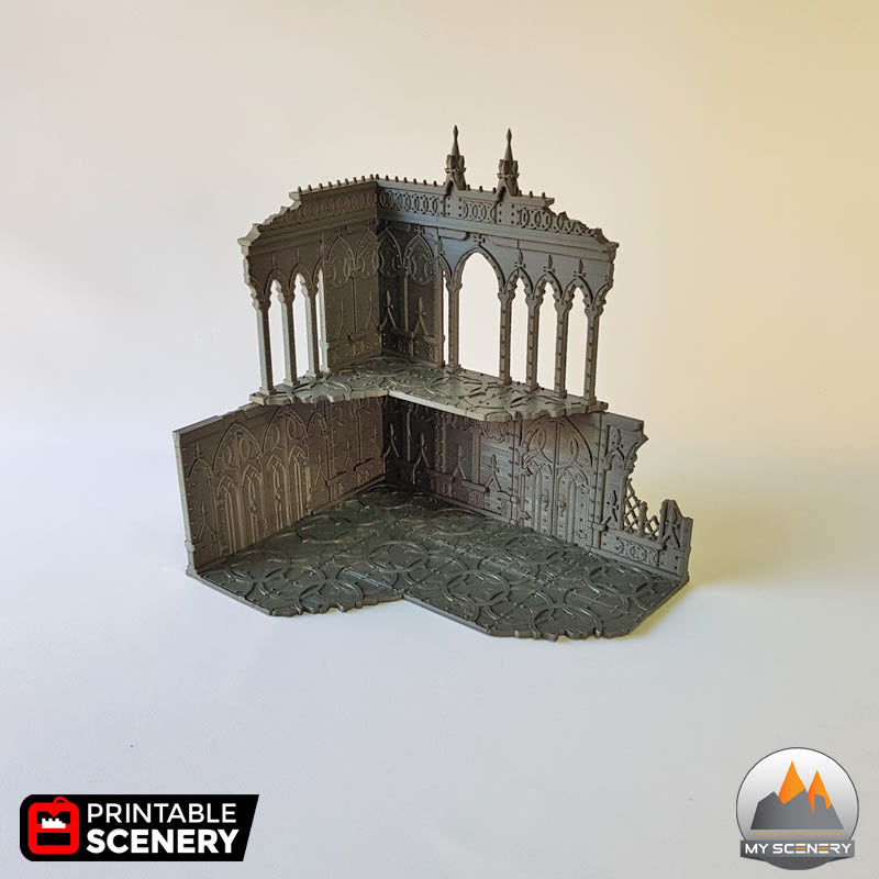 2 niv 03 batiment building gothic gothique scenery décor decor print 3D impression 3D