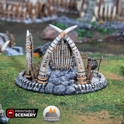 Trone trône tribal orque throne tribal orc goblin scenery décor decor print 3D impression 3D