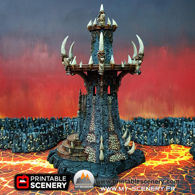Démon Tour Infernale Demon Demons Infernal tower scenery décor decor print 3D impression 3D imprimé en 3D jeu figurine