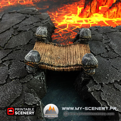 Démon Pont de l'abime Demon Demons chasm bridge scenery décor decor print 3D impression 3D imprimé en 3D jeu figurine